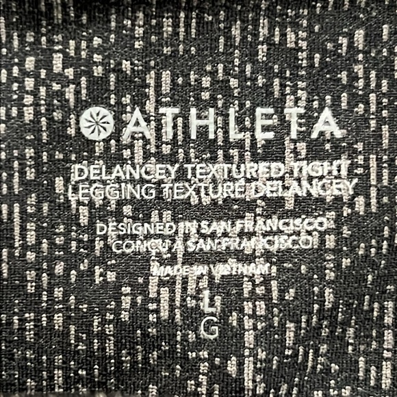 Athleta Delancey Textured Tight Leggings L High Rise Zipper Pockets Cropped Gray - Picture 6 of 8